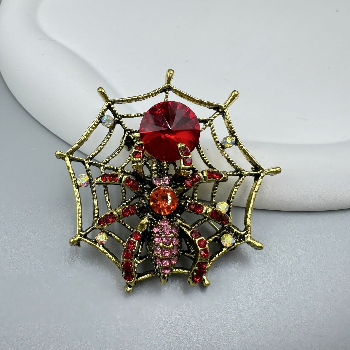 Spider Alloy Rhinestone Brooch PA5161 - view 3