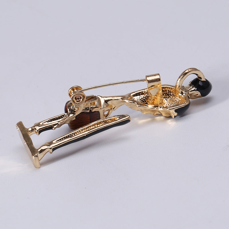 Enamel Carrying Bag Man Brooch PA5175