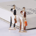 Enamel Carrying Bag Man Brooch PA5175