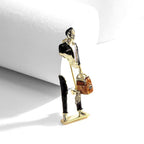 Enamel Carrying Bag Man Brooch PA5175