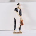 Enamel Carrying Bag Man Brooch PA5175