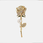 Rose Flowers Rhinestone Brooch PA5191