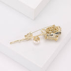 Rose Flowers Rhinestone Brooch PA5191 - view 6