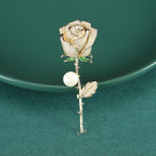 Rose Flowers Rhinestone Brooch PA5191 - view 10