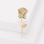 Rose Flowers Rhinestone Brooch PA5191 - view 5