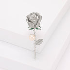 Rose Flowers Rhinestone Brooch PA5191 - view 3