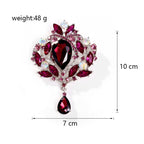 Crown Teardrop Rhinestone Brooch PA5198 - view 9