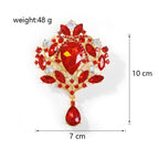 Crown Teardrop Rhinestone Brooch PA5198 - view 14