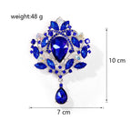 Crown Teardrop Rhinestone Brooch PA5198 - view 15