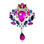 Crown Teardrop Rhinestone Brooch PA5198 - view 4