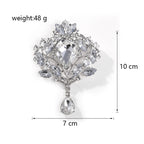 Crown Teardrop Rhinestone Brooch PA5198 - view 11