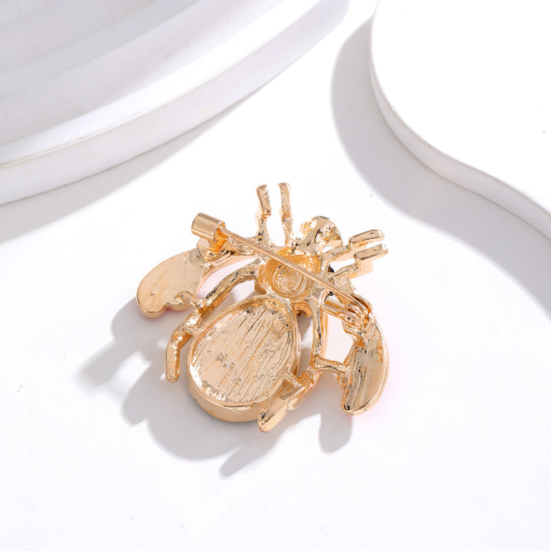 Watermelon Bee Rhinestone Brooch PA5200 - view 4