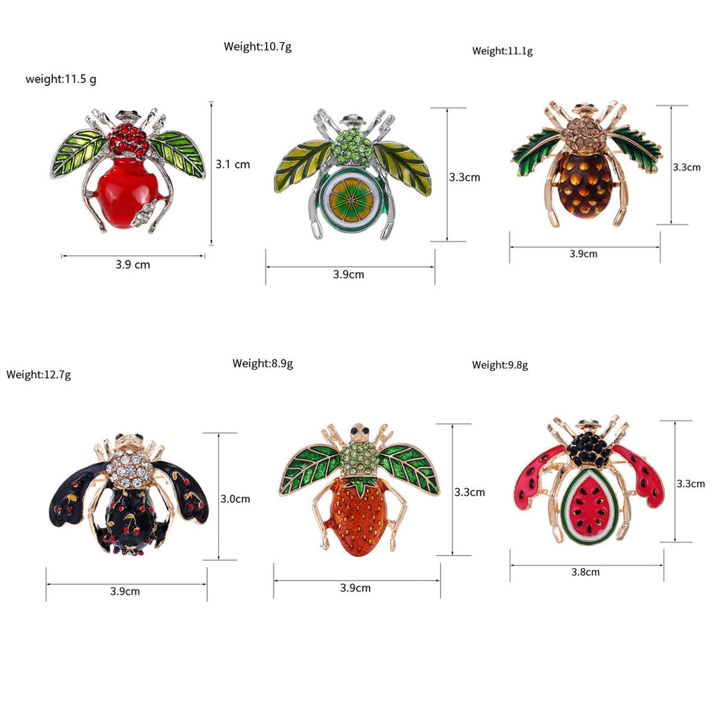 Watermelon Bee Rhinestone Brooch PA5200 - view 2