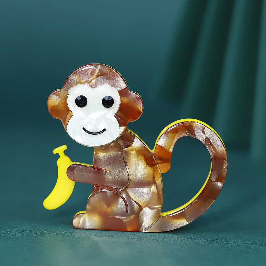 Monkey Shaped Acrylic Brooch PA5220