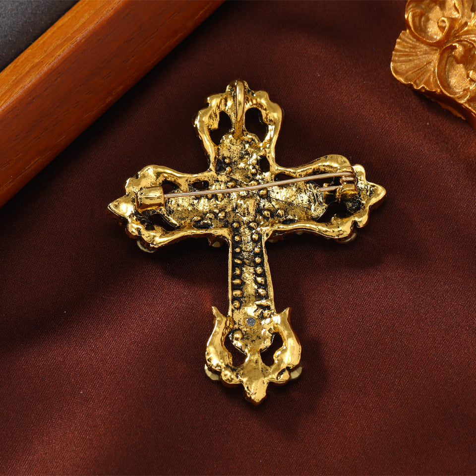 Cross Rhinestone Brooch PA5234 - view 5