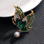 Butterfly Rhinestone Pearl Brooch PA5245 - view 4