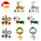 Hanging Cat On Christmas Wreath Brooch PA5251 - view 4