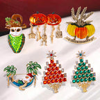 Christmas Tree Rhinestone Brooch PA5258 - view 4