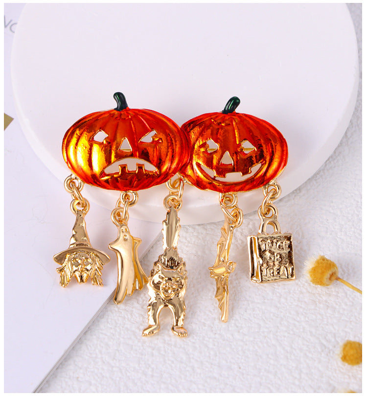 Halloween Evil Pumpkin Enamel Brooch PA5257 - view 3