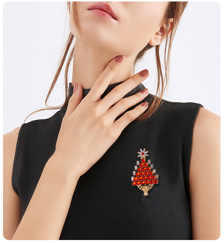 Christmas Tree Rhinestone Brooch PA5258 - view 7