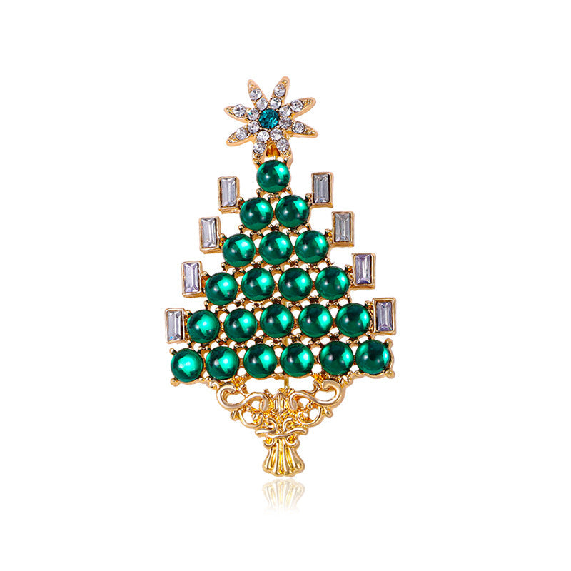 Christmas Tree Rhinestone Brooch PA5258
