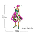 Pink Lady With Hat Brooch PA5263