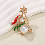 Christmas Pearl Snowman Brooch PA5266 - view 4