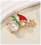 Christmas Pearl Snowman Brooch PA5266 - view 7