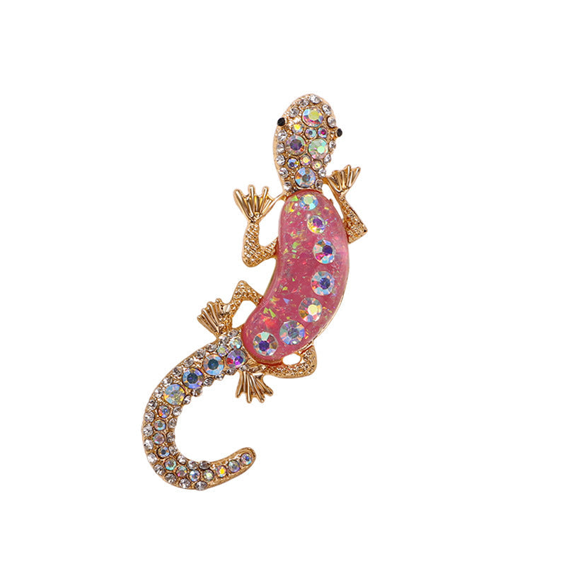 Rhinestone Lizard Animal Brooch PA5271