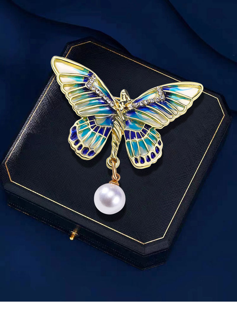 Girl's Wings Butterfly Enamel Rhinestone Brooch PA5275 - view 4