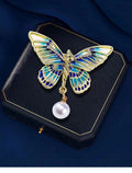 Girl's Wings Butterfly Enamel Rhinestone Brooch PA5275 - view 4