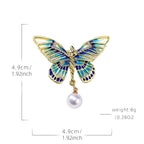 Girl's Wings Butterfly Enamel Rhinestone Brooch PA5275 - view 2