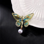 Girl's Wings Butterfly Enamel Rhinestone Brooch PA5275 - view 6