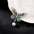 Girl's Wings Butterfly Enamel Rhinestone Brooch PA5275 - view 3