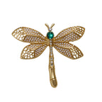 Vintage Gold Pearl Dragonfly Brooch PA5281