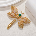 Vintage Gold Pearl Dragonfly Brooch PA5281 - view 4