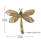 Vintage Gold Pearl Dragonfly Brooch PA5281 - view 2