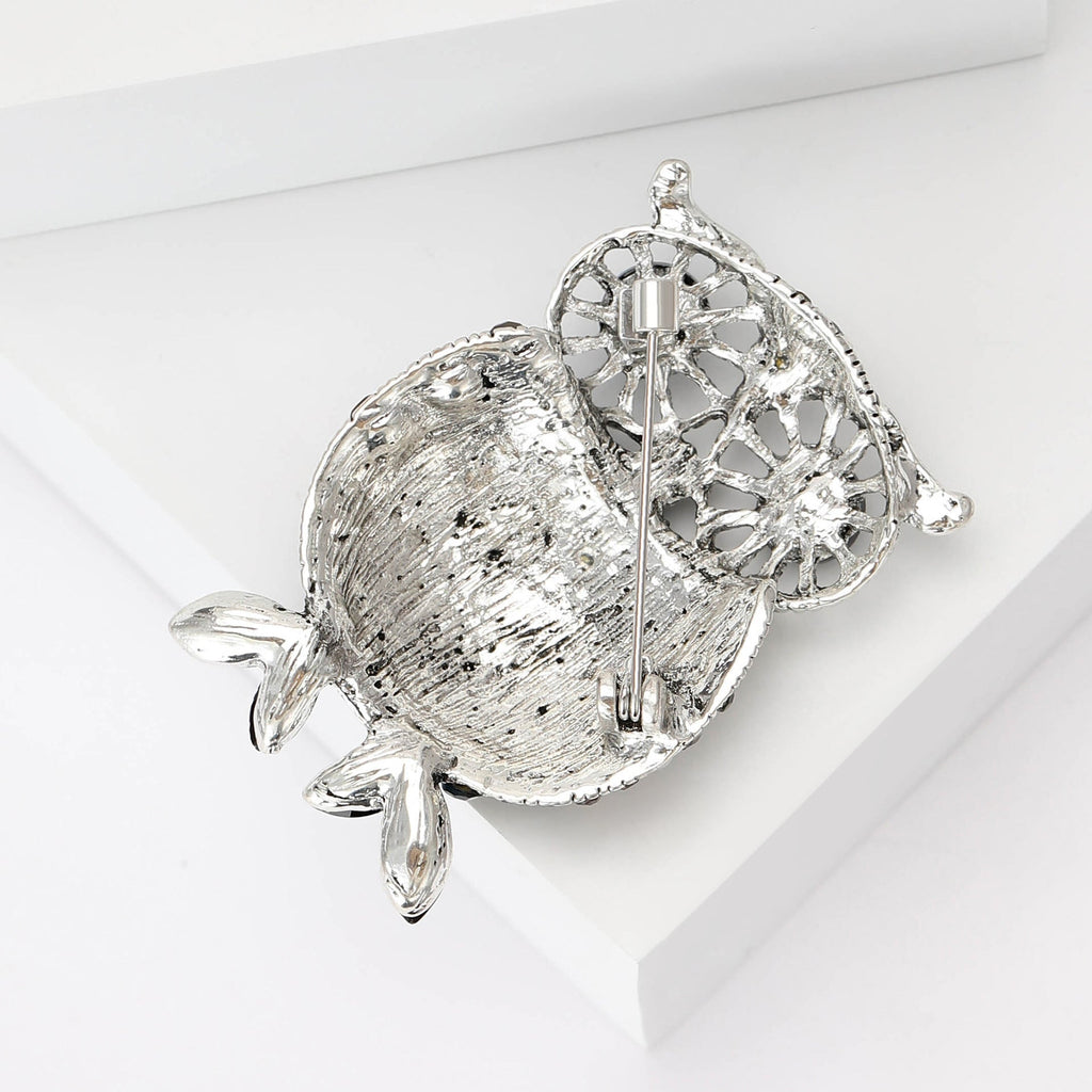Vintage Owl Rhinestone Brooch PA5291 - view 3