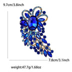 Large Rhinestone Leaf Oval Brooch PA5292