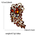 Large Rhinestone Leaf Oval Brooch PA5292