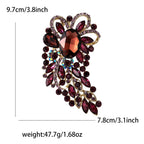 Large Rhinestone Leaf Oval Brooch PA5292