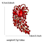 Large Rhinestone Leaf Oval Brooch PA5292