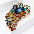Large Rhinestone Leaf Oval Brooch PA5292