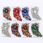 Large Rhinestone Leaf Oval Brooch PA5292