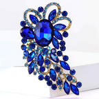 Large Rhinestone Leaf Oval Brooch PA5292