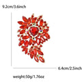 Large Rhinestone Leaf Heart Brooch PA5293 - view 7