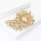 Large Rhinestone Leaf Heart Brooch PA5293