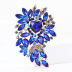 Large Rhinestone Leaf Heart Brooch PA5293 - view 13
