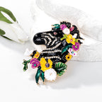 Enamel Floral Zebra Brooch PA5299 - view 4