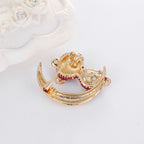 Cute Moon Bear Alloy Oil Dripping Brooch PA5311